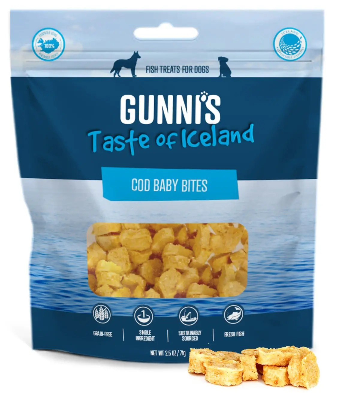 Gunni's Taste of Iceland Cod Baby Bites 2.5oz