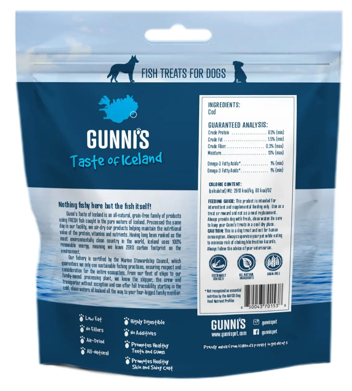 Gunni's Taste of Iceland Cod Baby Bites 2.5oz