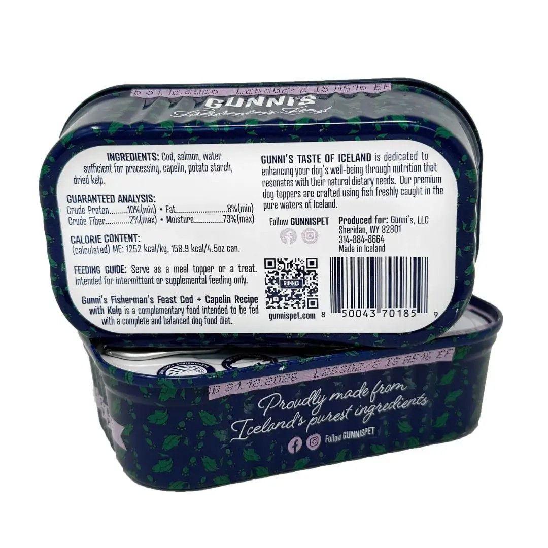 Gunni's Taste of Iceland Cod & Capelin Recipe with Kelp Dog Wet Food Topper