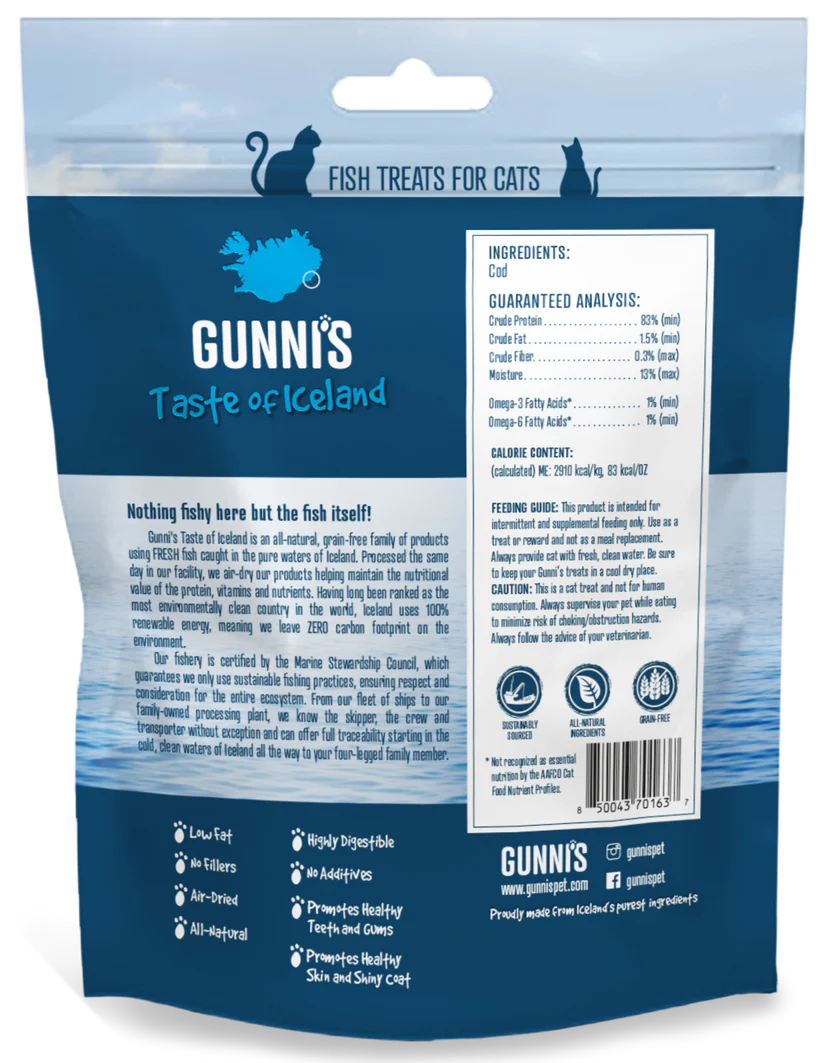 Gunni's Taste of Iceland Cod Mini Morsel Cat Treats 1.5oz