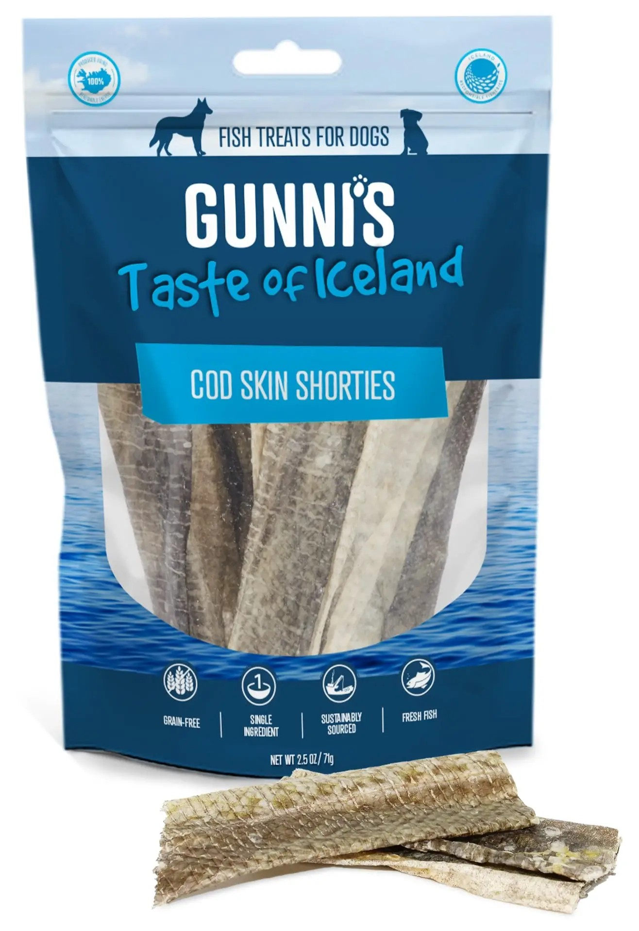 Gunni's Taste of Iceland Cod Skin Shorties 2.5oz
