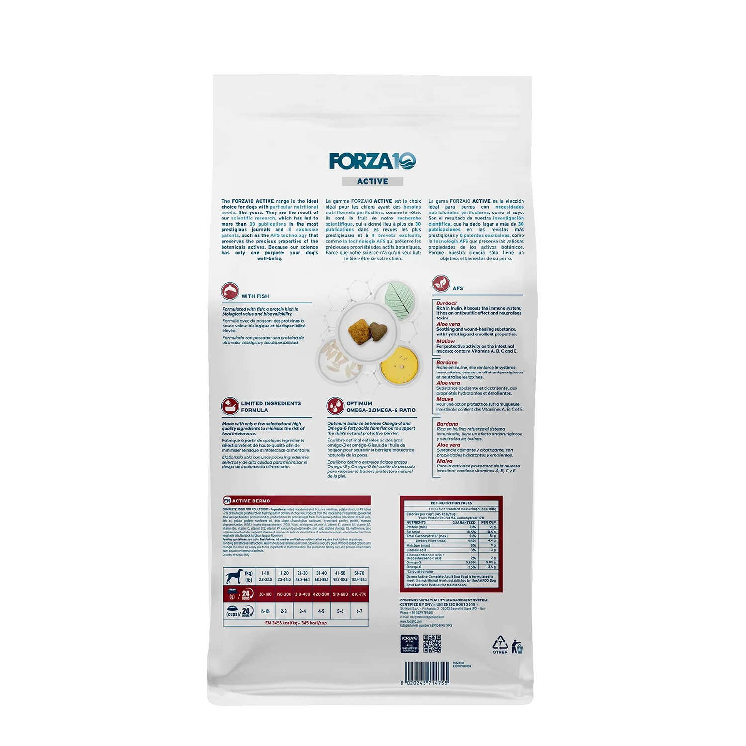 Forza 10 Active Dermo For Itchy Skin & Coat Health Dog Dry Food