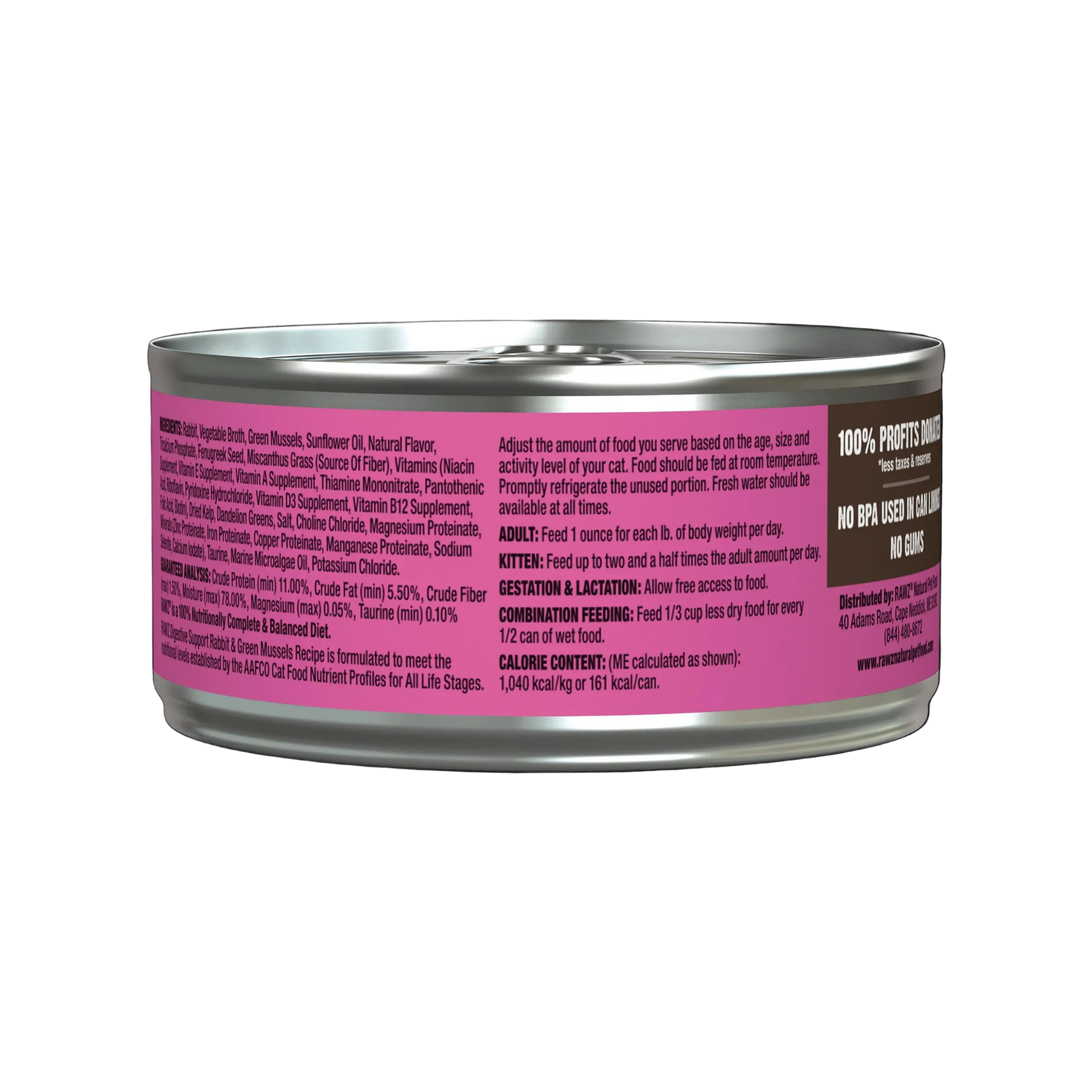 RAWZ Solutions Digestive Rabbit & Green Lip Mussels Wet Cat Food