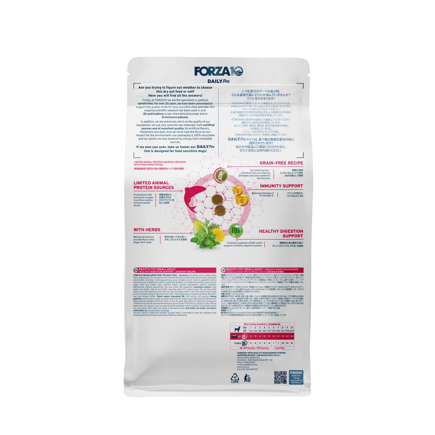 Forza 10 Daily Pro Healthy Digestion Toy/Small Adult Dog Food 3.3lb