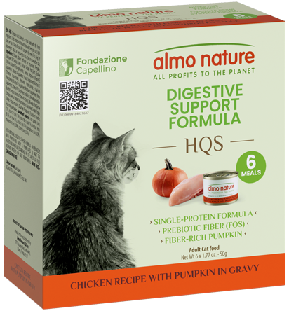 Almo Nature HQS Digestive Support Chicken Recipe With Pumpkin In Gravy Cat Wet Food