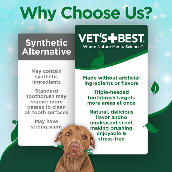 Vet's Best Dental Care Kit With Toothbrush and Gel Dog