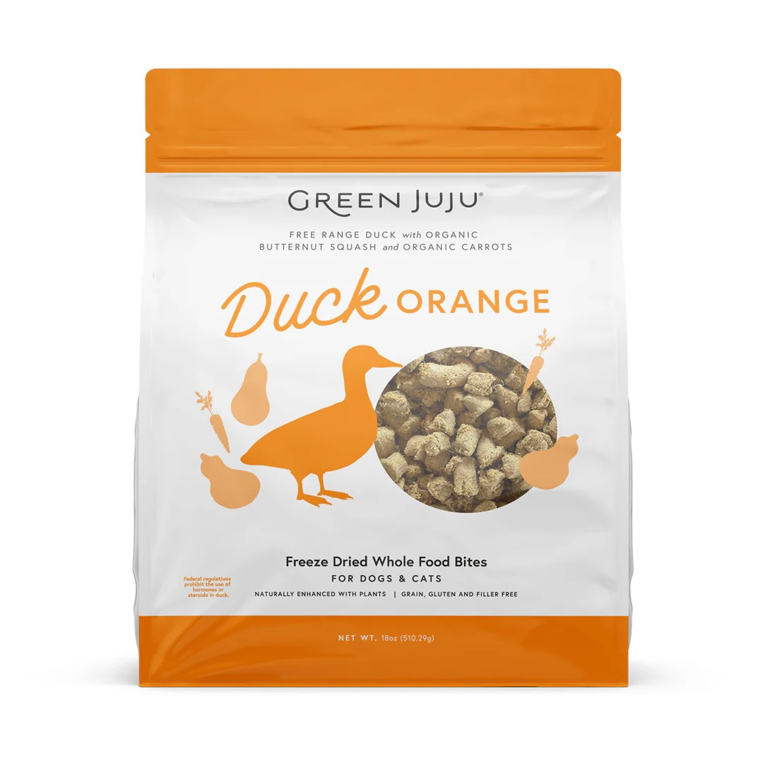 Green Juju Duck Orange Freeze-Dried Whole Food Bites For Dogs & Cats