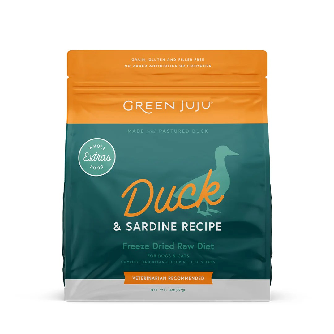 Green Juju Duck & Sardine Recipe Freeze-Dried Raw Diet For Dogs & Cats