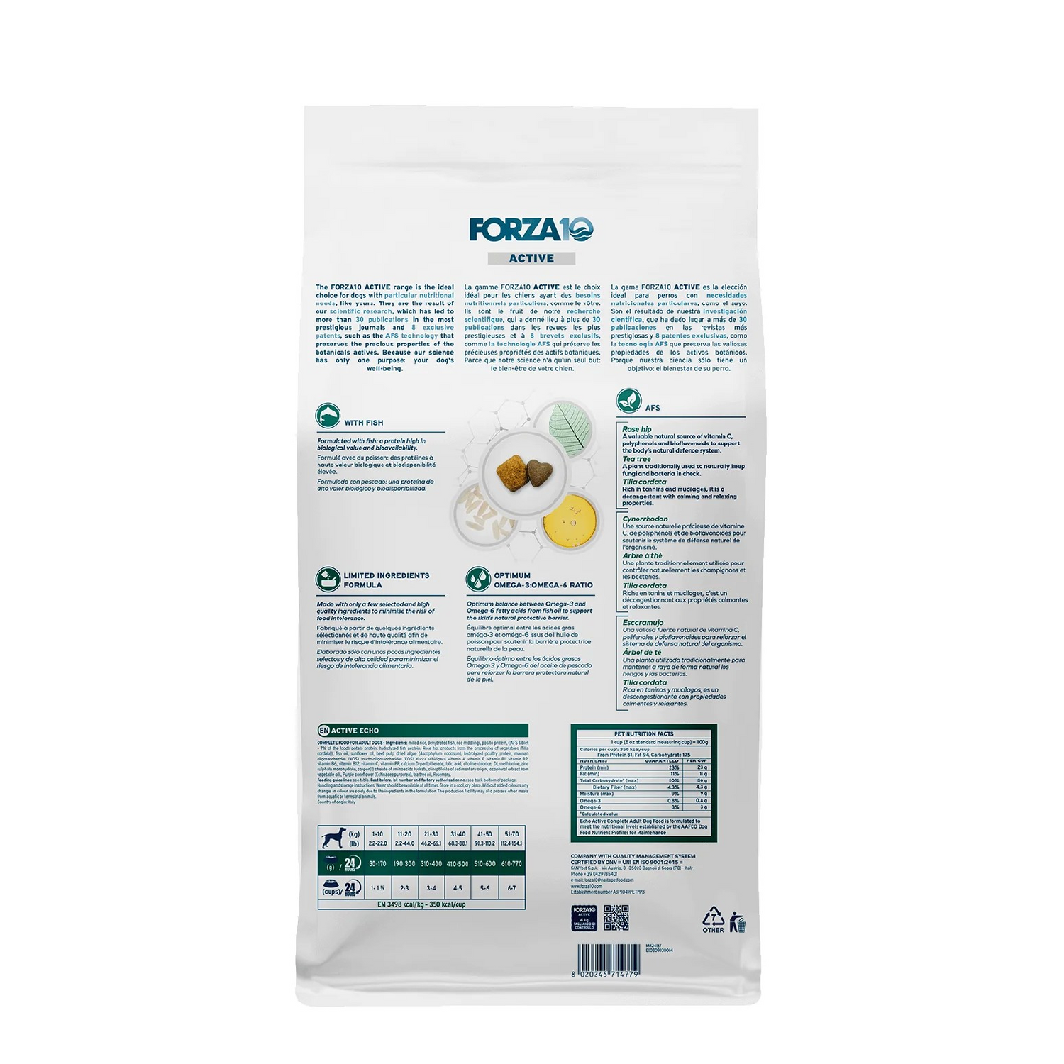 Forza 10 Active Echo For Ear Health & Food Sensitivities Dog Dry Food