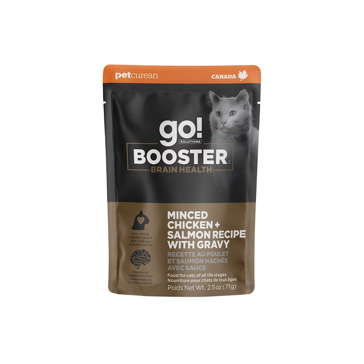 Go Solutions Booster Brain Health Minced Chicken And Salmon With Gravy Cat Wet Food