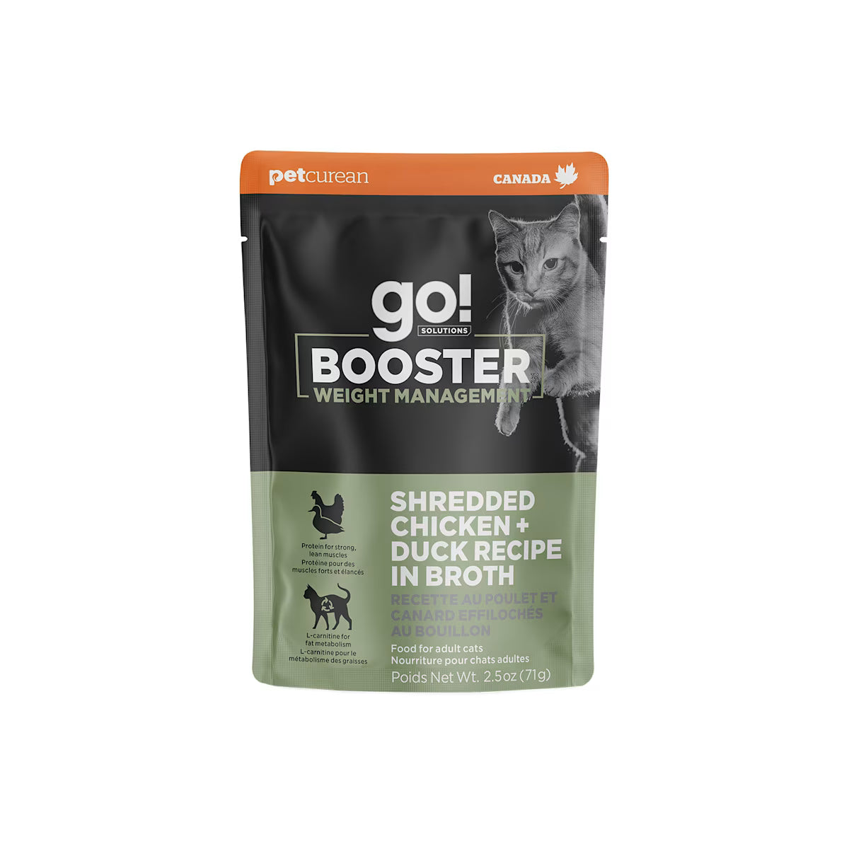 Go Solutions Booster Weight Management Shredded Chicken And Duck In Broth Cat Wet Food