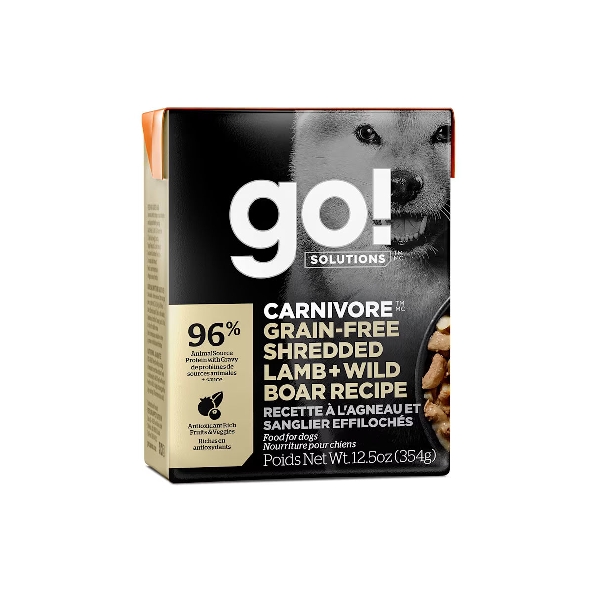Go Solutions Carnivore Grain Free Shredded Lamb Wild Boar Dog Food