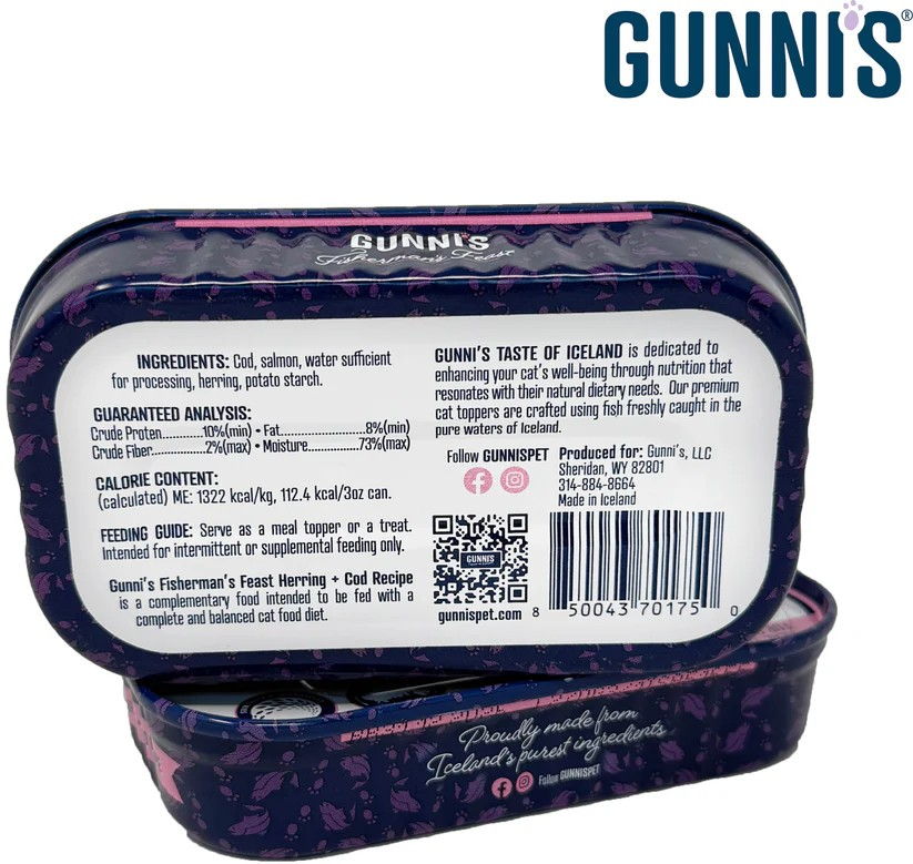 Gunni's Taste of Iceland Herring & Cod Recipe Cat Wet Food