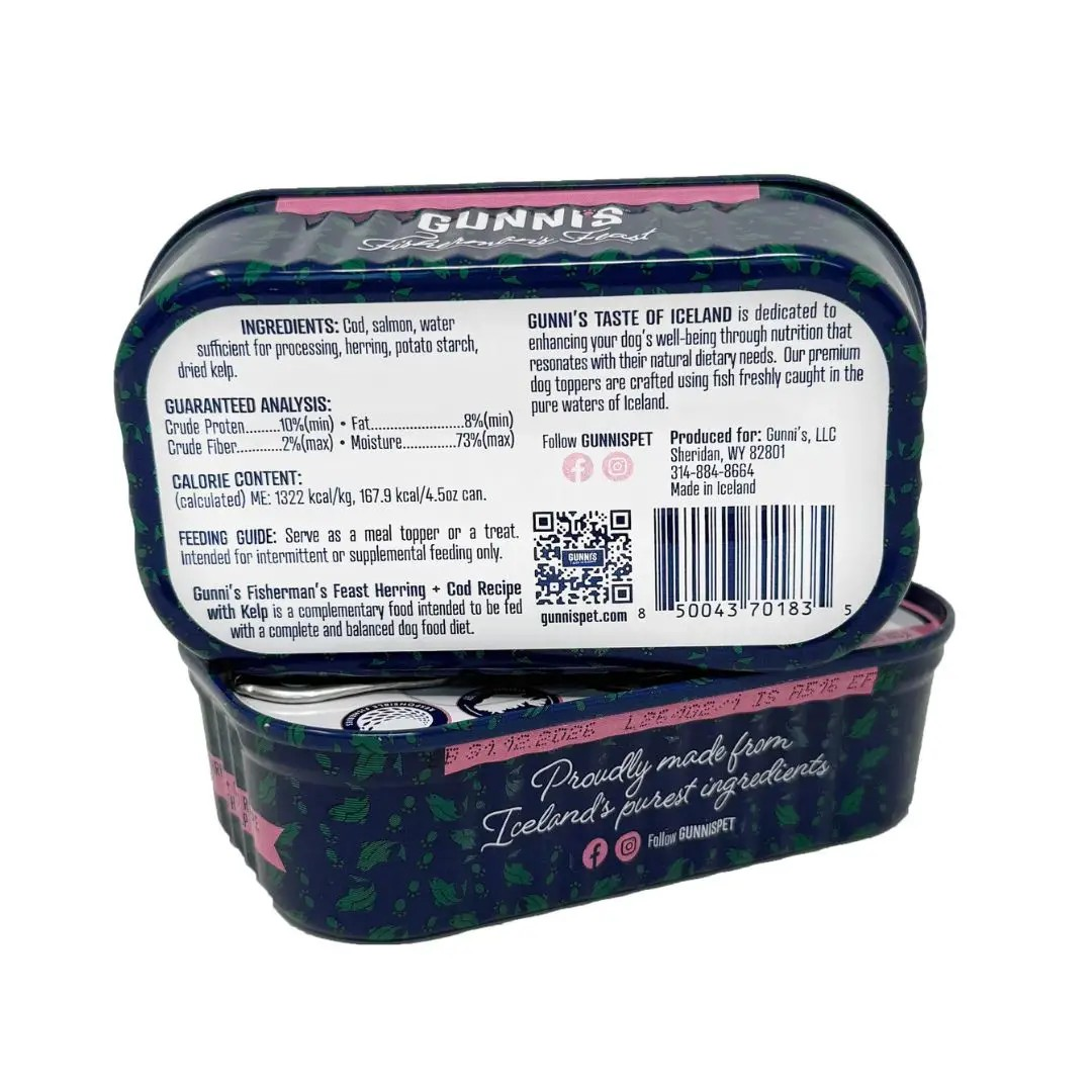 Gunni's Taste of Iceland Herring & Cod Recipe with Kelp Dog Wet Food Topper
