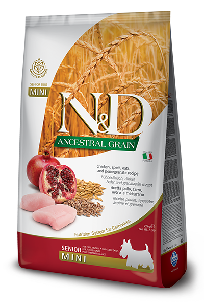 Farmina N&D Ancestral Grain Chicken & Pomegranate Senior Mini Dog Food
