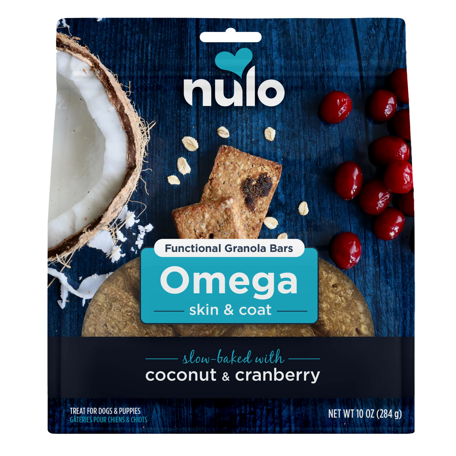 Nulo Functional Granola Bars Omega For Skin Coat Dog Treats 10oz