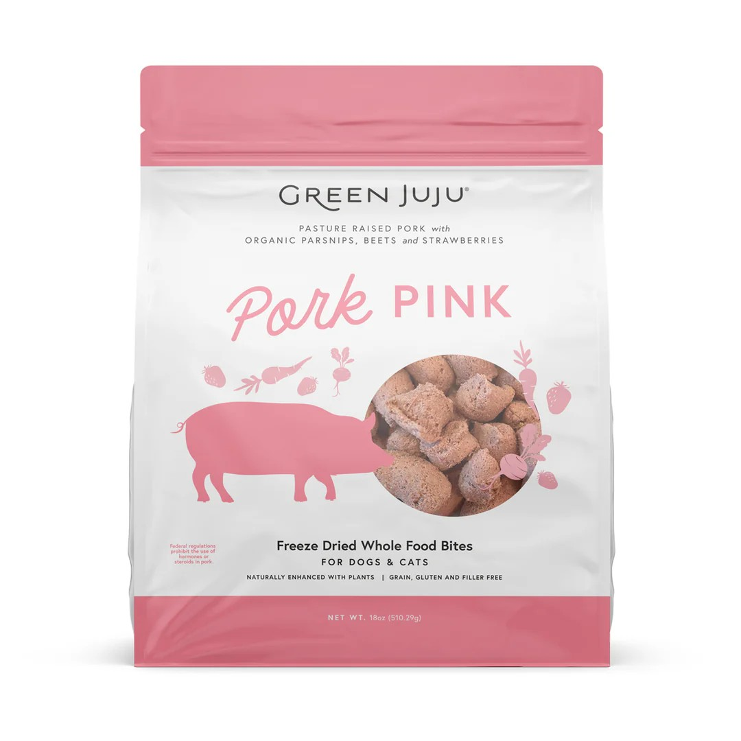 Green Juju Pork Pink Freeze-Dried Whole Food Bites For Dogs & Cats