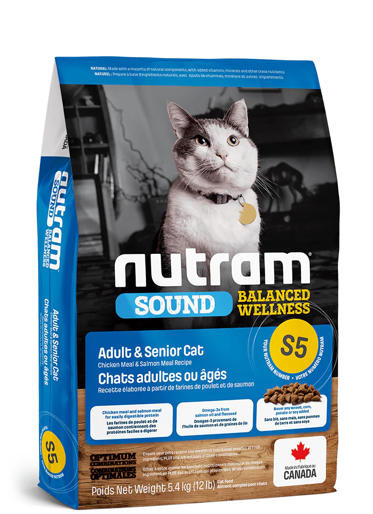 Nutram Sound S5 Chicken and Salmon Senior Dry Cat Food