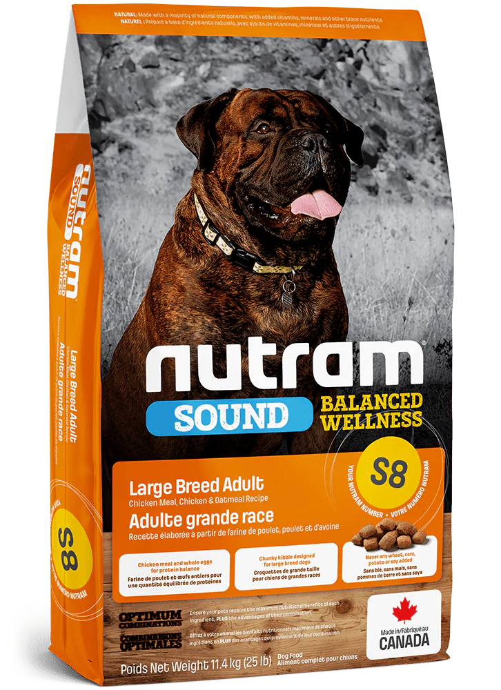 Nutram Sound S8 Chicken and Oats Large Breed Dog Dry Food