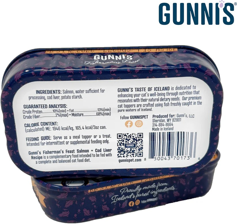 Gunni's Taste of Iceland Salmon & Cod Liver Recipe Cat Wet Food