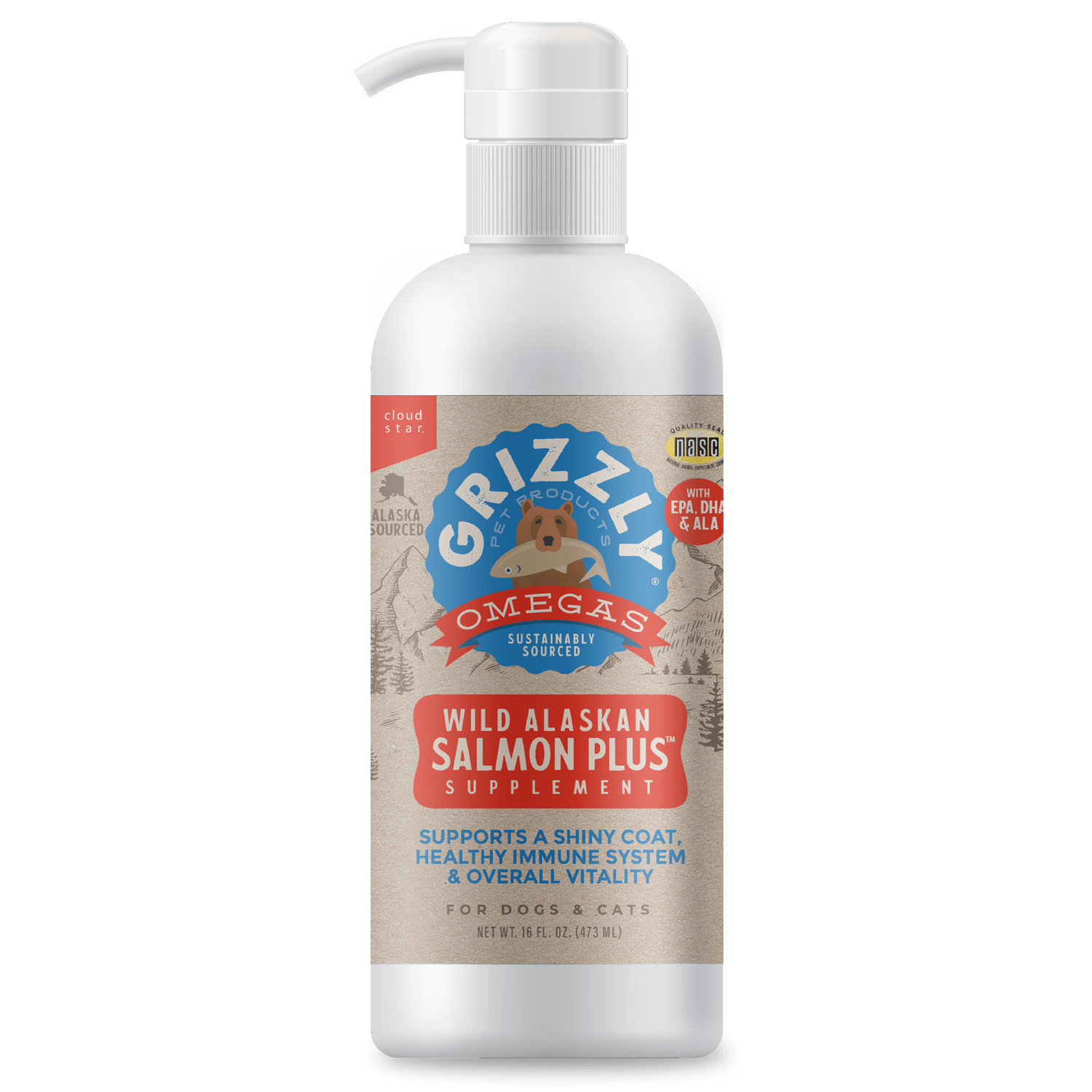 Grizzly Salmon Oil Plus Food Supplement For Dog