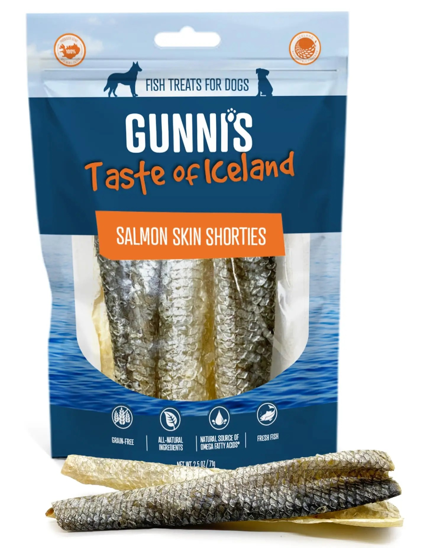 Gunni's Taste of Iceland Salmon Skin Shorties 2.5oz