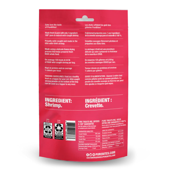 PureBites Wild-Caught Shrimp Freeze Dried Cat Treats