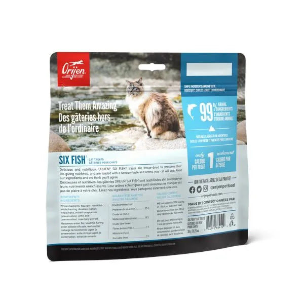 ORIJEN Six Fish Freeze-Dried Cat Treats 35g