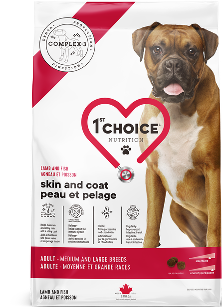 1st Choice Adult Skin and Coat Medium and Large Breed Lamb Formula Dog Dry Food