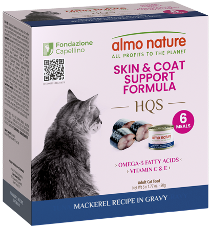 Almo Nature HQS Skin & Coat Care Mackerel Recipe In Gravy Cat Wet Food