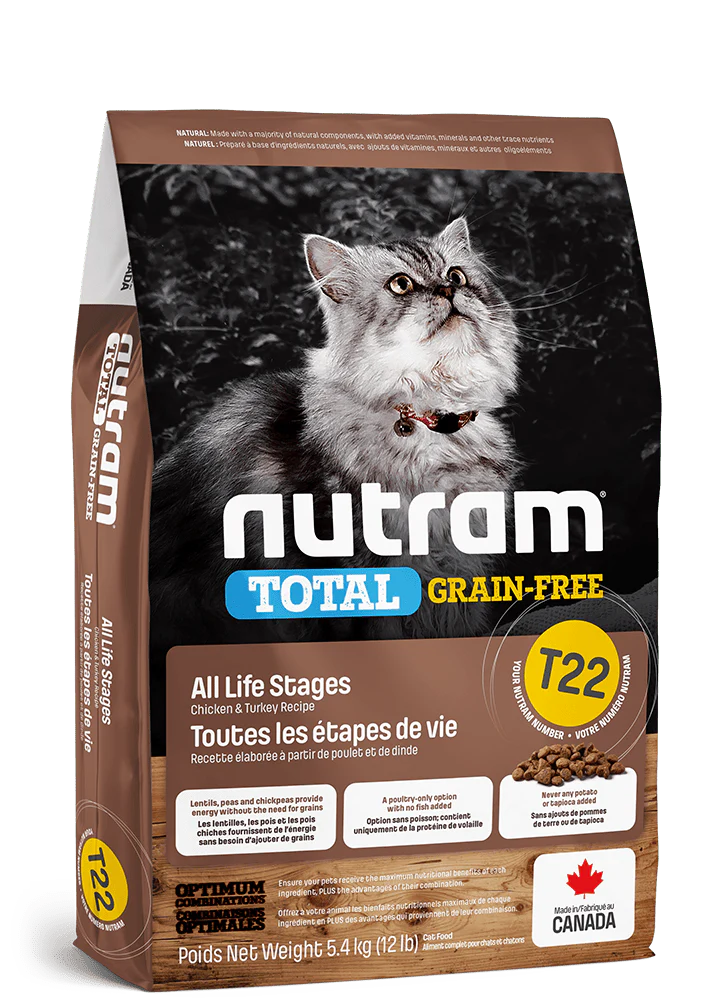 Nutram Total T22 Grain Free Chicken and Turkey Dry Cat Food