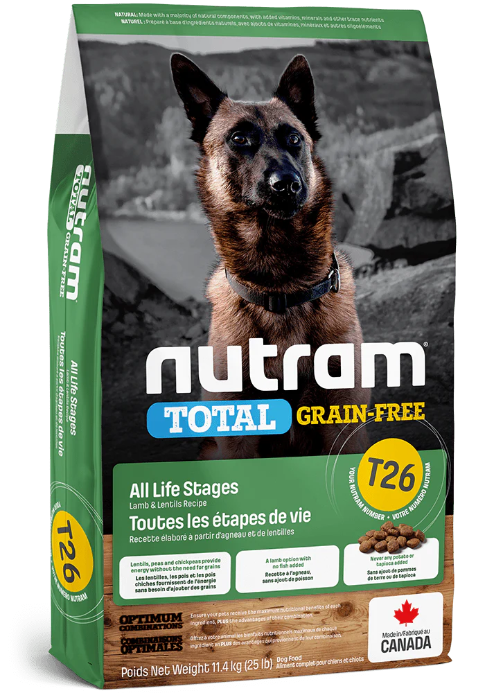 Nutram Total T26 Grain Free Lamb and Lentils Dry Dog Food