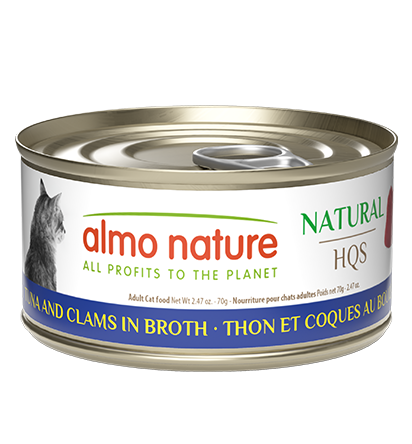 Almo Nature Natural HQS Tuna And Clams in broth Cat Wet Food