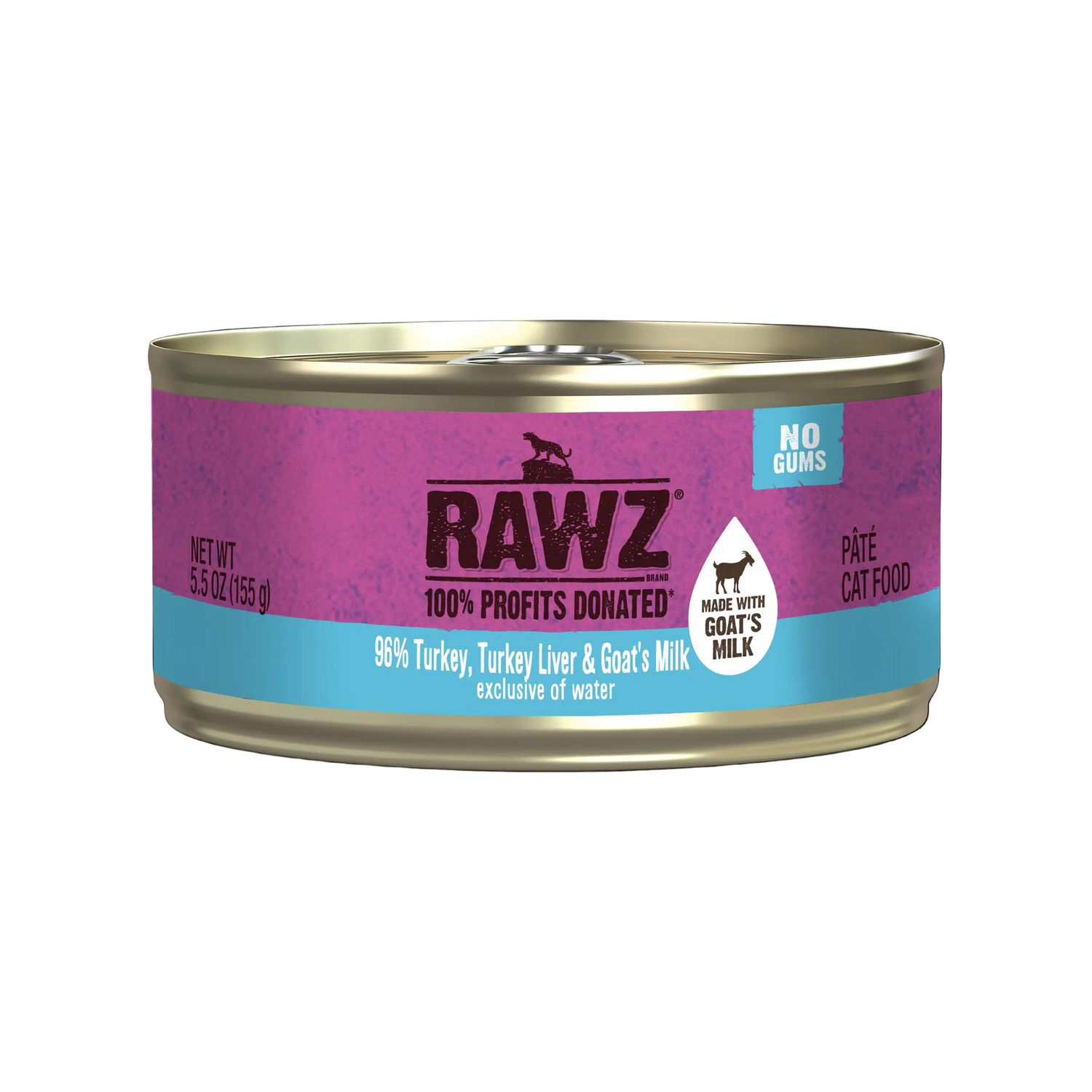 RAWZ 96% Turkey, Turkey Liver & Goat Milk Pate Wet Cat Food