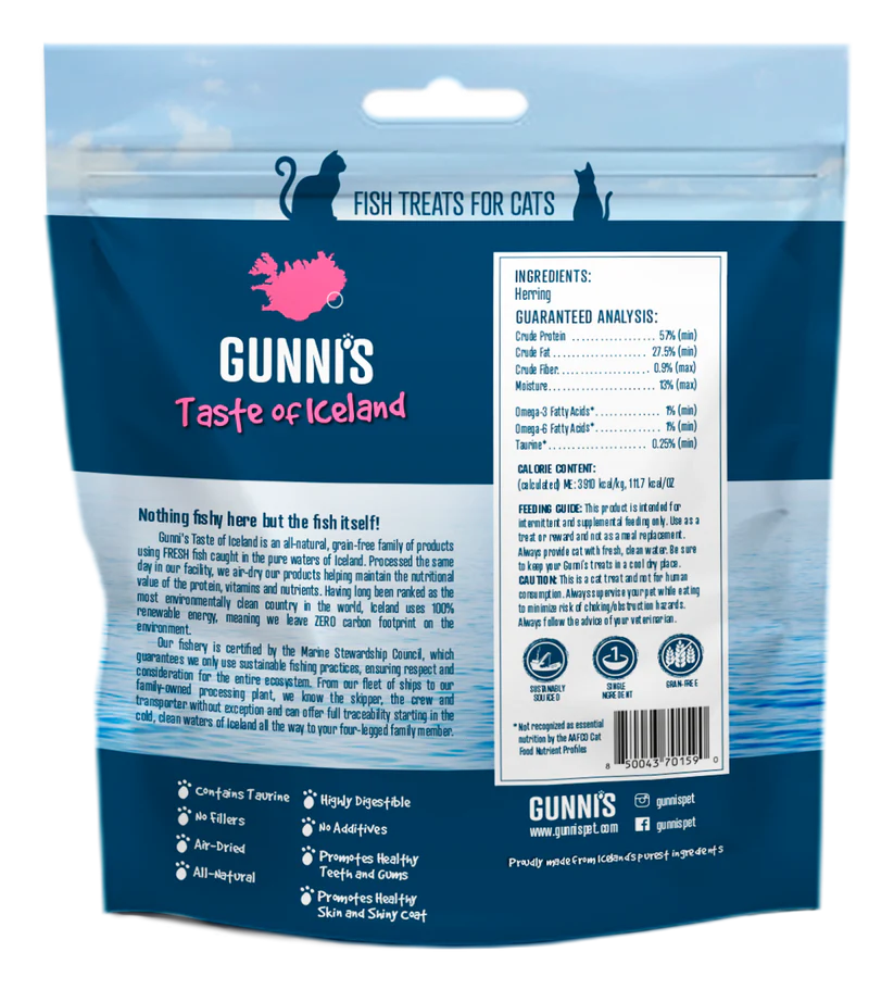 Gunni's Whole Herring Cat Treats 1.5oz