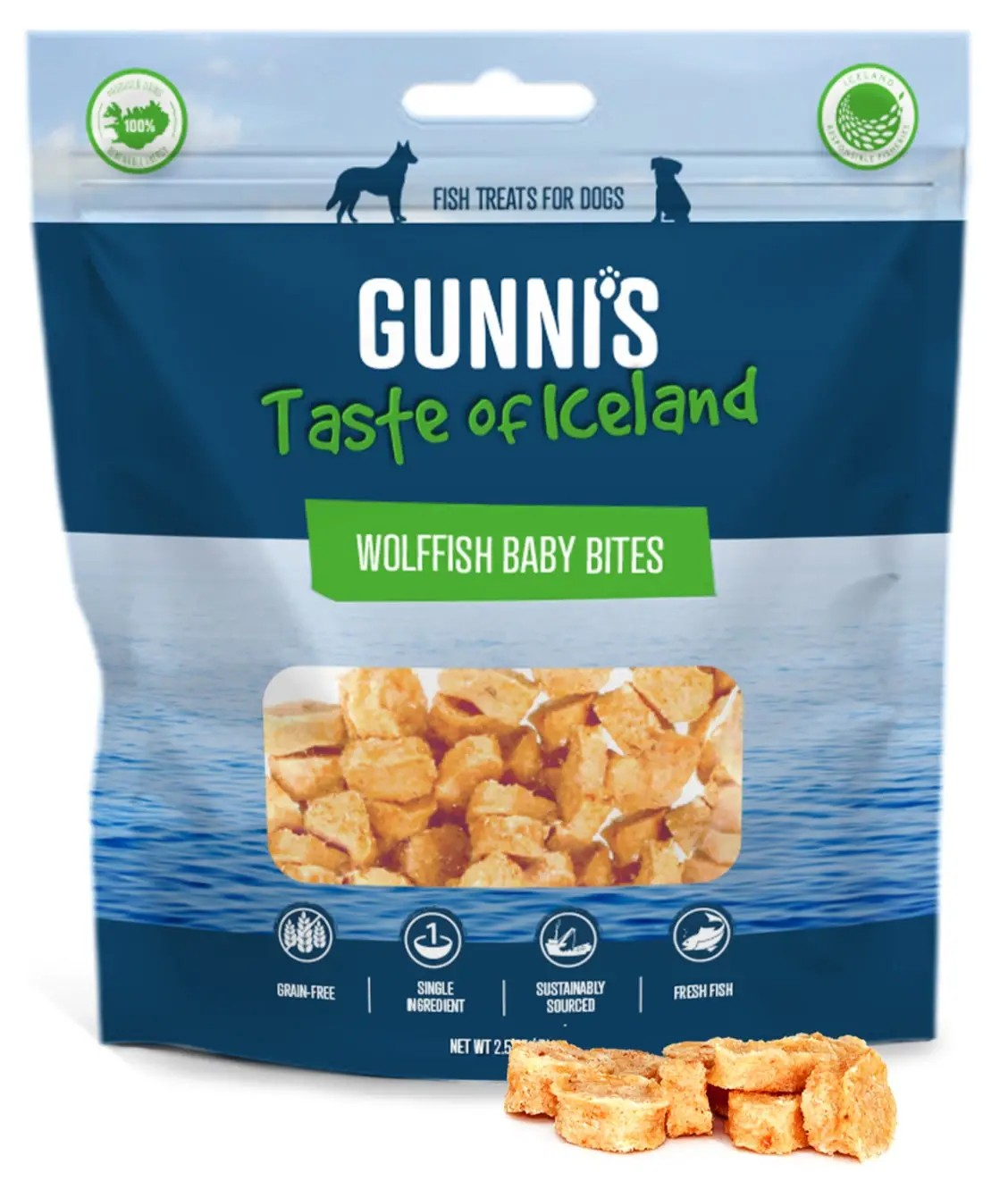 Gunni's Taste of Iceland Wolffish Baby Bites 2.5oz